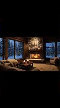 No Ads Fireplace Blizzard ASMR - Snow Storm Sleep Sound With Fireplace Burning For Deep Sleeping