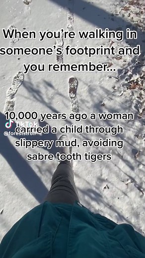 She walked 3.8 mph in the rain, stepping over puddles, stopping to let the toddler walk, slipping. She walked back the same way an hour later with no child. #archaeologytok #archaeology #whitesandsnationalpark #newmexico