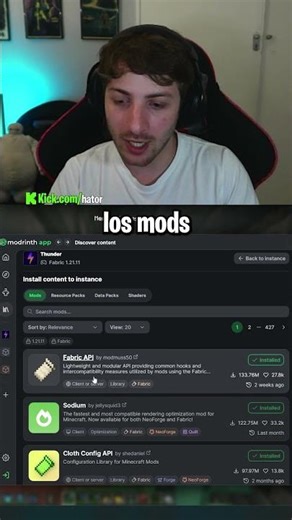 How to easily install mods with Modrinth #minecraft #tutorial #java #hatorsmp #hator #minecraftmods