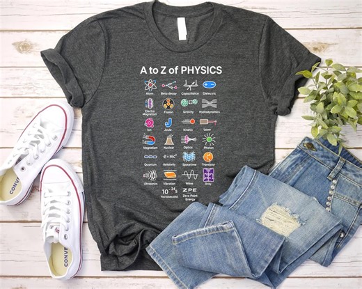 A to Z of Physics Shirt - Physics Alphabet Shirt - Science Teacher Tee - Etsy