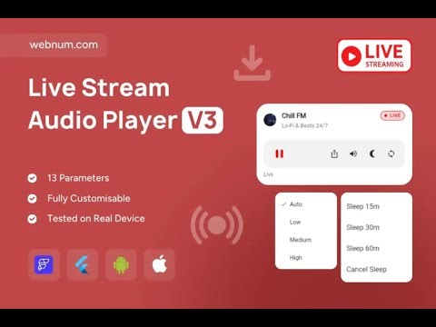 FlutterFlow Live Audio Streaming Player Widget 🎵 #flutterflow #liveaudio #audiostreaming #player