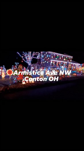 This home in Canton is a must see! We were obsessed with how beautiful 💡 and vibrant ✨ this house is we enjoyed it last year. Lights and decorations on every square inch of the home and property! You can probably see it from the sky that's how bright it is. A definite must see!! Lights come on after Thanksgiving. 6097 Armistice Ave NW, Canton OH | Hitting the Highway with Hannah