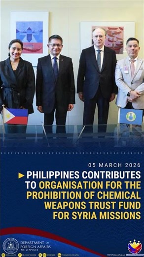 Philippines Contributes to OPCW Trust Fund for Syria Missions