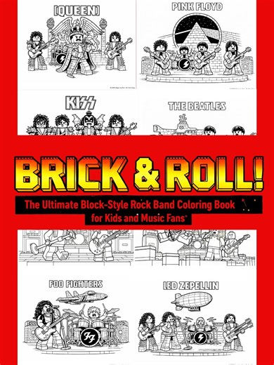 Block-style Rock Band Coloring Book, 80s 90s Music Legends Fan Art (PDF Download) - Etsy