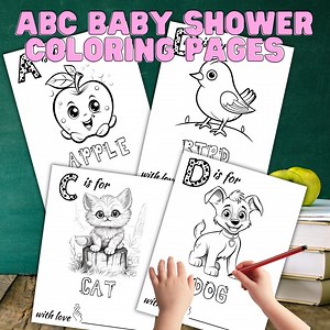 Baby's First ABC Book,bears Theme Alphabet Book,52 Pages ABC Baby Shower Coloring Book, Baby Shower Game or Activity,printable PDF - Etsy