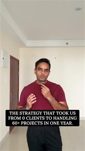 Aniketh Shetty on Instagram: "We started with zero clients. No fancy office. No perfect designs. Just real sites, real mistakes, and real learning. We didn’t just design homes, we understood how they actually work. We fixed problems before clients had to worry. That trust turned into referrals, not ads. Today, we handle 60 projects a year with a team of 35. And we still ask one question every day: Aur kya? What more can we improve? #InteriorDesignIndia #FounderStory #FromZero #WordOfMouth #Desig