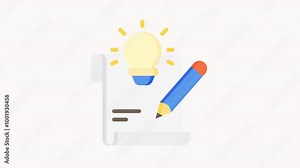 Animated conceptual image of creativity, brainstorming, and ideas. Perfect for educational, artistic, or businessrelated designs that require inventive thinking.