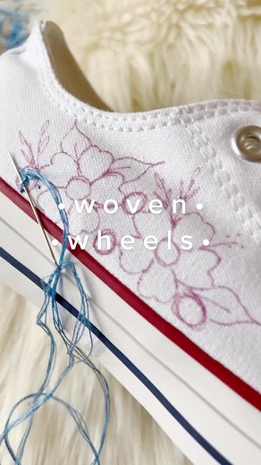 #wovenwheel #embroiderytutorial #embroiderystitch #learnembroidery #oddlysatisfying