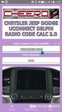 RADIO CODE CALC FOR CHRYSLER JEEP DODGE - DELPHI - UCONNECT 3 UCONNECT 5 UCONNECT 7 UCONNECT 8.4
