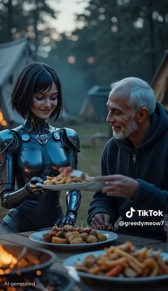 Heavenly camping with humanoid robots #humanoid #humanoidrobot #robot #ai
