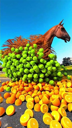 Horse loaded fruits special effects c4d 😯 #viralshorts #shorts #vfx #shortsfeed #shortsyoutube