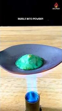 Bubble into powder on hot Spoon 🔥 #experiment