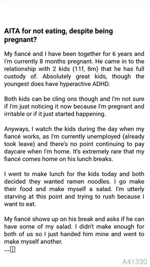 117K views · 161 reactions | AITA for not    撚 eating, despite  ⭐ being pregnant? #drama #storyvibes #relationshipstruggles | Story Time | Facebook