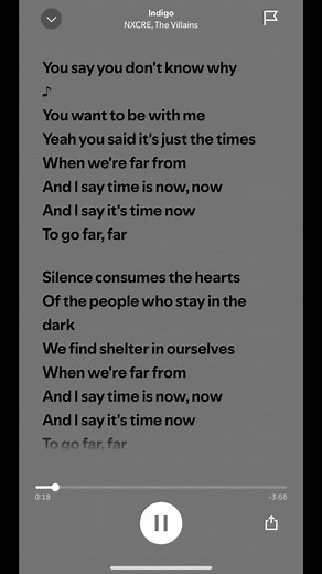 Indigo Lyrics by NXCRE and The Villains
