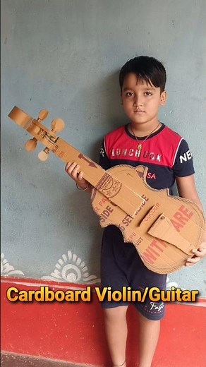 How to make violin with cardboard #diy #cardboardart #craft #cardboardcraft