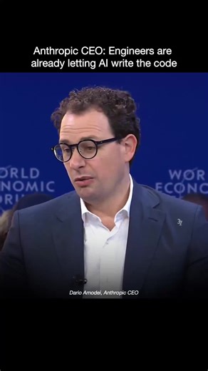 Dario Amodei says some engineers at Anthropic no longer write code. They let the model do it. They edit. They supervise. And according to him, we may be 6–12 months away from AI doing most — maybe all — software engineering work end-to-end. This isn’t “AI copilots.” It’s AI as the primary builder. The role of the engineer is shifting from: writing → reviewing implementing → directing coding → systems thinking Software isn’t disappearing. The job description is. Follow to learn the latest insight