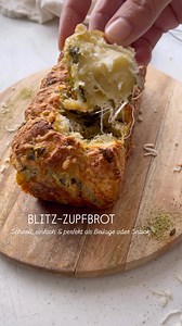 BLITZ-ZUPFBROT 🍞🌿 Schnell, einfach & perfekt als Beilage oder Snack. ⬇️ Zubereitung ⬇️ Zutaten: 1 Dose Knack & Back Brötchen 100 g Streukäse 10 g frischer Basilikum Kräutersalz & Pfeffer Knoblauch (frisch oder getrocknet) 30 g leichte flüssige Butter Die Teiglinge klein schneiden, mit allen Zutaten in einer Schüssel vermengen und in eine kleine Form geben. Bei 180 °C Umluft ca. 20–25 Minuten backen, bis das Zupfbrot goldbraun ist und herrlich duftet. Guten Appetit 🌿 & speichern nicht vergesse