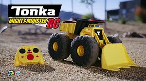 Experience the awesome power of the first-ever Tonka Mighty Monster RC made with COLD-ROLLED STEEL! Dominate the jobsite with motorized hauling and dumping actions, and impress your friends with epic 360° monster stunts! Available now at #Target, #Amazon, #Meijer and on #Walmart.com! | Basic Fun Toys
