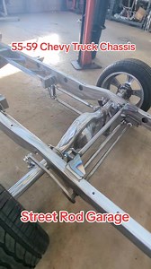 SRG 55-59 Chevy truck chassis getting ready to be locked up under our customers truck here at the shop. We love this stage of a build! | Street Rod Garage SRG