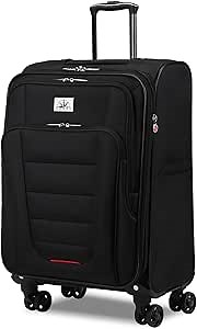 Verdi Travel Softside 24 Inch Luggage with Spinner Wheels Lightweight Expandable Medium Suitcase 8-wheel Spinners