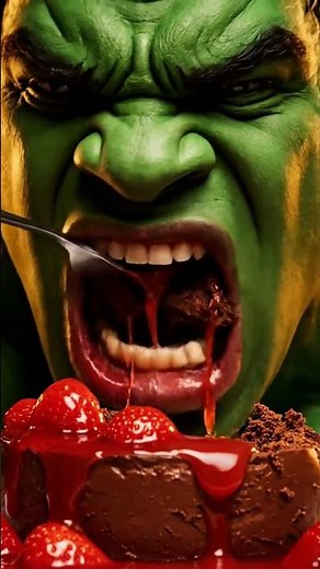 Hulk Eats a Strawberry Chocolate Cake 🍓🍫 | Funny Short Video