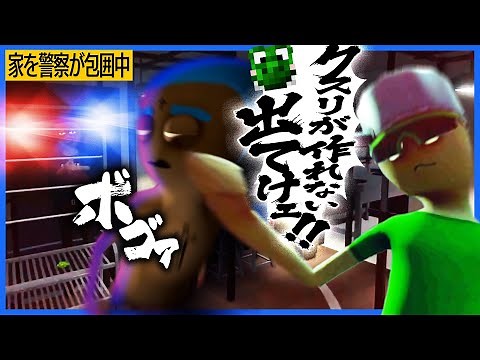 He is chased by the police and bursts into the house, only to be beaten up by a furious green guy...