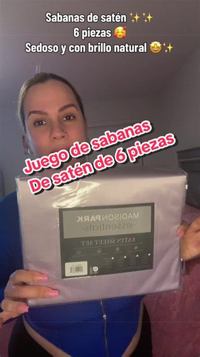 Juego de Sabanas de satén de 6 piezas, color liso y brillosa muy bonita #sabanasbonitas #saten #sabanasfrescas #tiktokshop #tiktokshopcreatorpicks