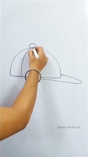 Cap Drawing for Beginners 🧢✨ | Easy Step by Step Cap Drawing #shortsfeed #shorts #drawing