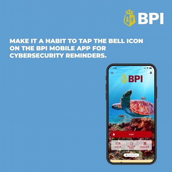 5.8K views · 149 reactions | #BPIcybersecuriTips: Want on-the-go cybersecurity tips? Look for the bell. I-check na ang updated BPI Mobile app at i-tap ang bell icon para sa mga tips at reminders kung paano mapananatiling secure at safe ang iyong account. | BPI | Facebook