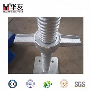 [Hot Item] High Quality American Heavy Adjustable Base Jack Base Plate Screw Jack with Big Handle Nut