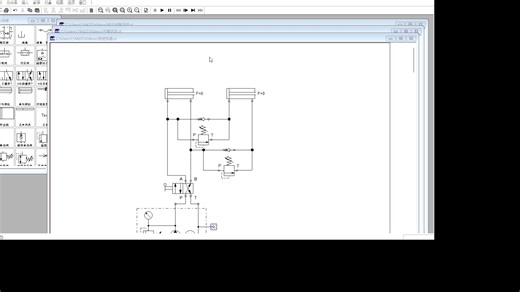 费斯托fluidsim液压仿真实例-双液压缸依次自动循环往复运动