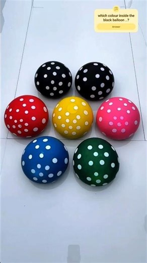 Satisfying Balloon Pattern ⚫🔴🔵🟡🟠🟣 | 7 Colorful Polka Dot Balloons #shorts