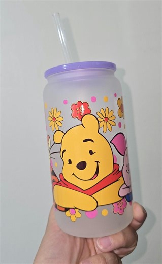 Pooh and Friends 16oz Frosted Libby Glass - Etsy