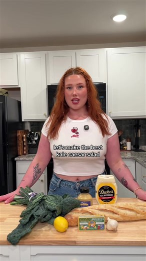 a kale caesar that’ll pop your p😌 #cookwithme #dinnerwithme #cookingathome #healthyrecipes