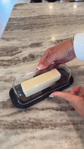 Butter Dish with Lid for Countertop and Refrigerator Door Shelf, Airtight Butter Keeper Container, Locking Butter Holder for East/West Coast Butter, BPA-free, Microwave/Dishwasher Safe