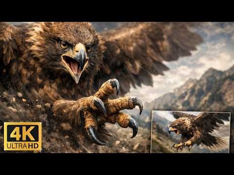 "Powerful Eagle Flying Over Mountains | Realistic Nature Documentary 4K"
