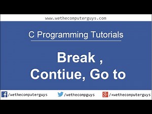 C Programming Language Tutorial-Lect 14 Jump statements:break,continue,goto