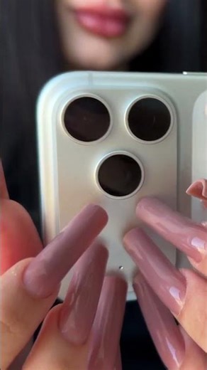 ASMR: Tapping & Scratching Iphone Camera + stickers 🎧 #asmr #nails #triggersforsleep