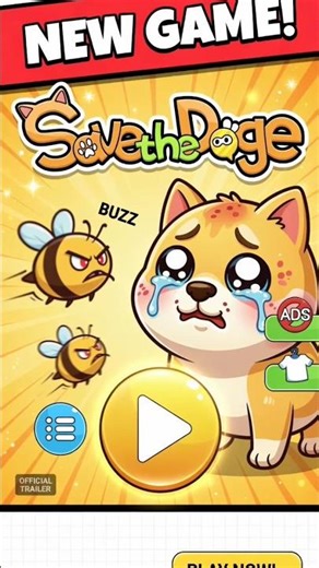 SAVE THE DOG NEW GAME! 😱 Cute Puppy vs Angry Bees | Draw to Rescue #foryou #shortsfeed #ytshorts