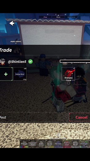 Trading Festival Relics for the Krampus Curse Boat