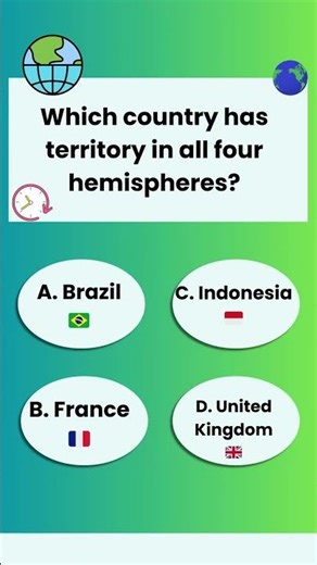 Which Country Is in ALL 4 Hemispheres? 🌍 Almost Nobody Knows This