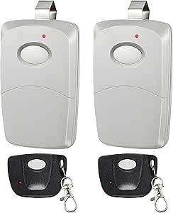 4 Pack Garage Door Opener Remotes Compatible with Linear Multi Code 3089, 3060, 3070, 300mhz 10 Dip Switch Gate Door Opener Remote Control Transmitter Replacement (2 Grey, 2 Black Mini)