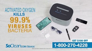 SoClean Device Disinfector TV Spot, 'Activated Oxygen: $100 Off'