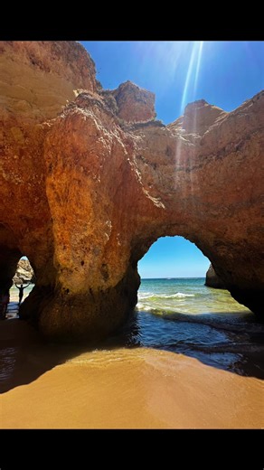 📍 Praia Dos Três Irmãos (Beach of 3 brothers) 🌊 A fun afternoon exploring all the beautiful coves and caves. Absolutely stunning. #beach #portugal #explore #travel #wanderlust