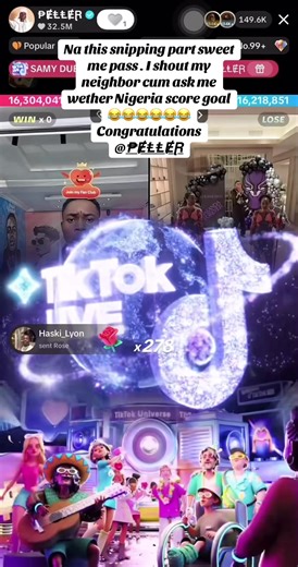 Na this snipping part sweet me pass . I shout my neighbor cum ask me wether Nigeria score goal 😂😂😂😂😂😂 Congratulations @₱ɆⱠⱠɆⱤ #fyp #january #foryou #fy