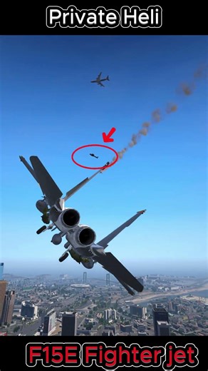 F 15E Strike Eagle Locks on Private Helicopter Can It Survive? #gta5 #gta