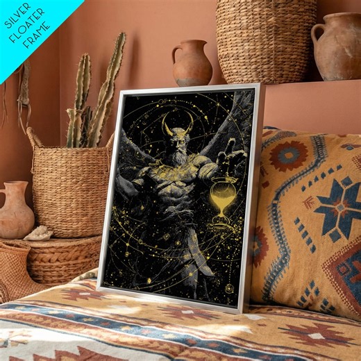Astraeus Starry Night Mythology, Canvas Gold Art Print, Real Wood Frame, Greek Titan Wall Art, Astrology Inspired Decor - Etsy