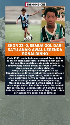 Skor 23–0, Semua Gol dari Satu Anak: Awal Legenda Ronaldinho