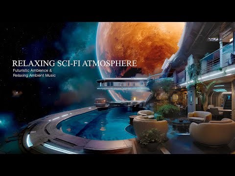 Space Station Ambience | Relaxing Sci-Fi Atmosphere with Cosmic View & Pool Sounds