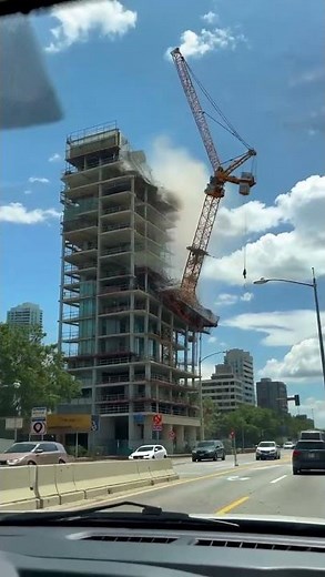 💥 Shocking Moment Giant Crane Collapses on Building #shorts #constructionfails
